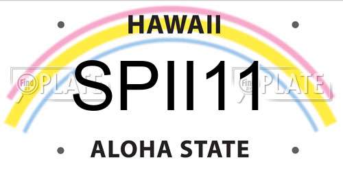 SPII11 Hawaii License Plate