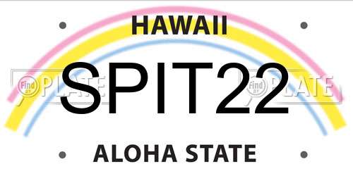 SPIT22 Hawaii License Plate
