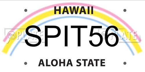 SPIT56 Hawaii License Plate