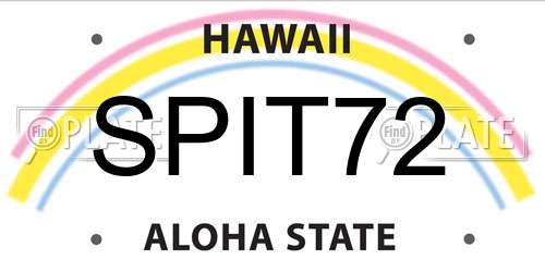 SPIT72 Hawaii License Plate
