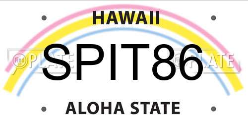 SPIT86 Hawaii License Plate