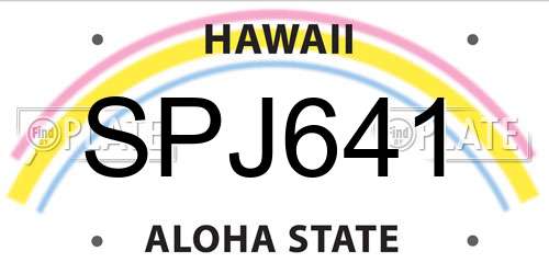SPJ641 Hawaii License Plate