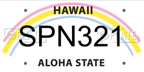 SPN321 Hawaii License Plate