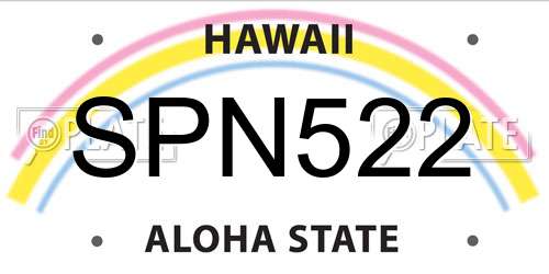 SPN522 Hawaii License Plate