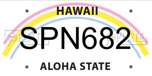 SPN682 Hawaii License Plate