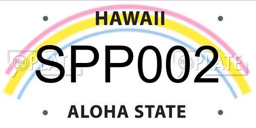 SPP002 Hawaii License Plate