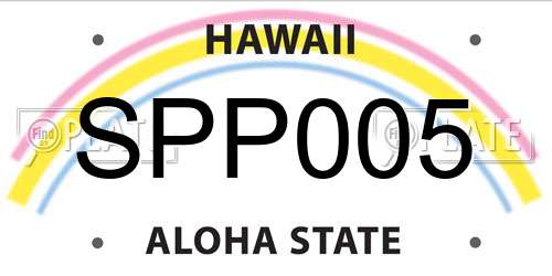 SPP005 Hawaii License Plate