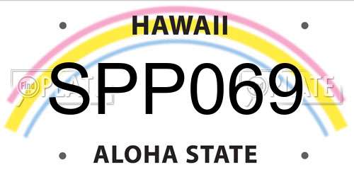 SPP069 Hawaii License Plate