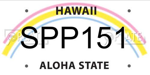 SPP151 Hawaii License Plate