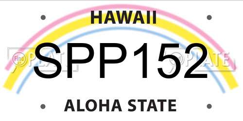 SPP152 Hawaii License Plate