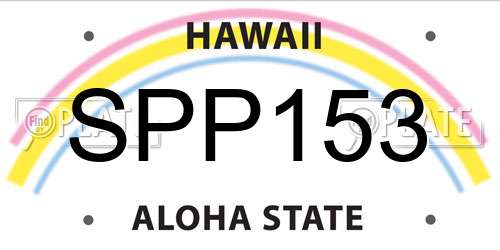 SPP153 Hawaii License Plate