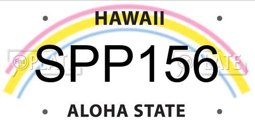 SPP156 Hawaii License Plate