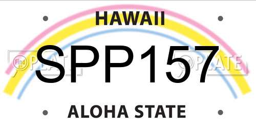 SPP157 Hawaii License Plate