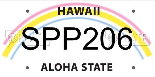 SPP206 Hawaii License Plate