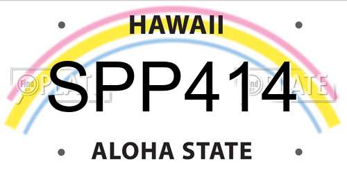 SPP414 Hawaii License Plate