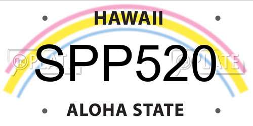SPP520 Hawaii License Plate