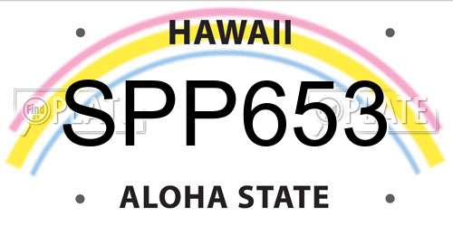 SPP653 Hawaii License Plate