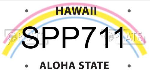 SPP711 Hawaii License Plate