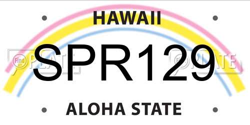 SPR129 Hawaii License Plate