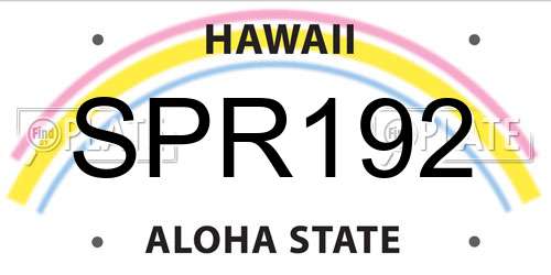 SPR192 Hawaii License Plate