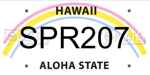 SPR207 Hawaii License Plate