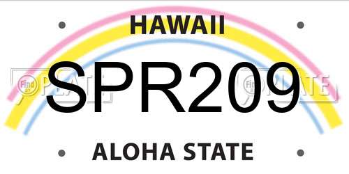 SPR209 Hawaii License Plate
