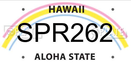 SPR262 Hawaii License Plate