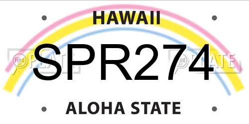 SPR274 Hawaii License Plate