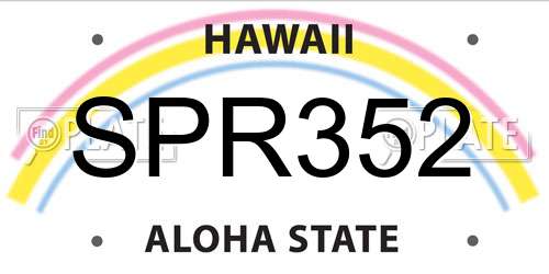 SPR352 Hawaii License Plate