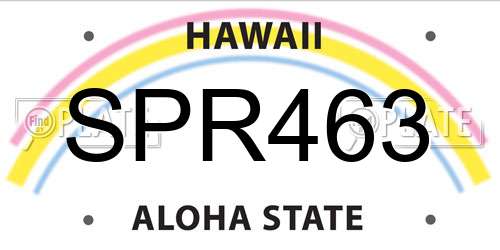SPR463 Hawaii License Plate