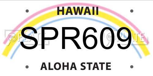 SPR609 Hawaii License Plate