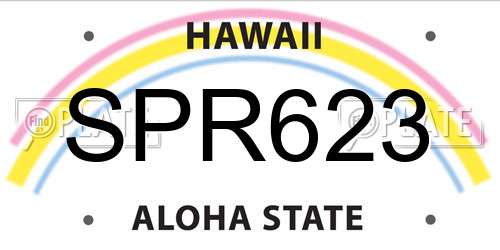 SPR623 Hawaii License Plate