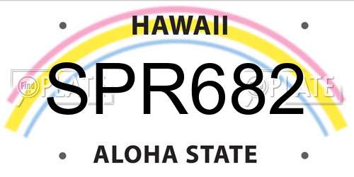 SPR682 Hawaii License Plate