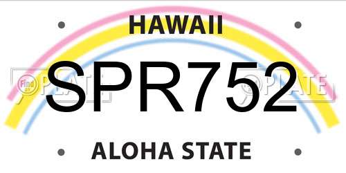 SPR752 Hawaii License Plate