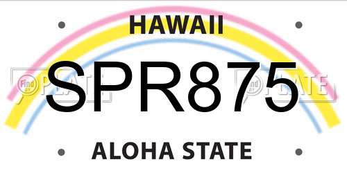 SPR875 Hawaii License Plate