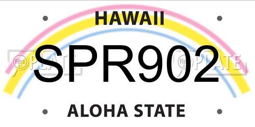 SPR902 Hawaii License Plate