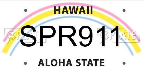 SPR911 Hawaii License Plate