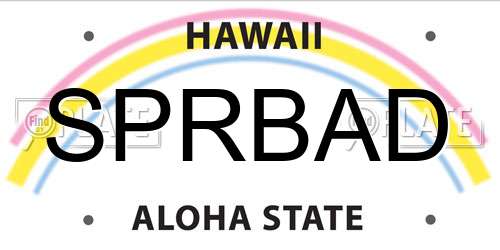 SPRBAD Hawaii License Plate