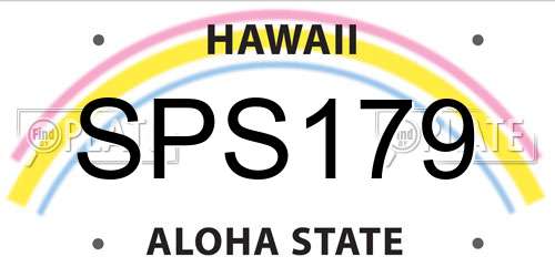 SPS179 Hawaii License Plate