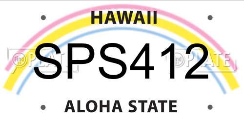 SPS412 Hawaii License Plate