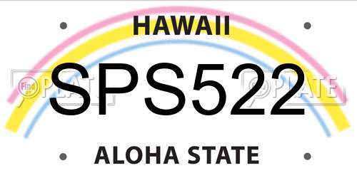 SPS522 Hawaii License Plate