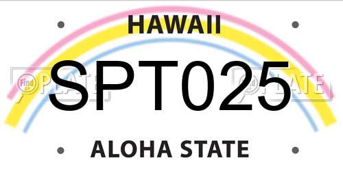 SPT025 Hawaii License Plate