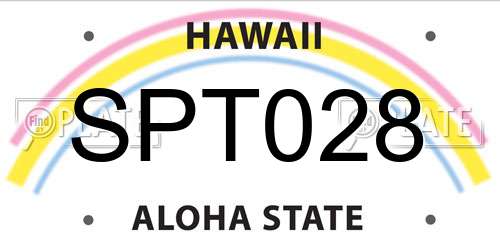 SPT028 Hawaii License Plate