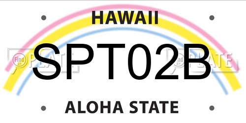 SPT02B Hawaii License Plate