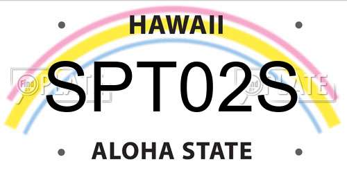 SPT02S Hawaii License Plate