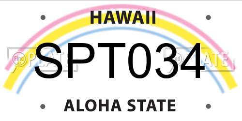 SPT034 Hawaii License Plate