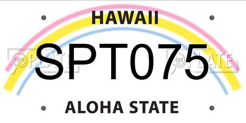 SPT075 Hawaii License Plate