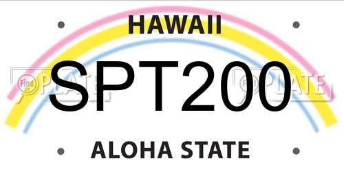 SPT200 Hawaii License Plate