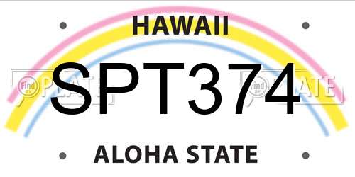 SPT374 Hawaii License Plate