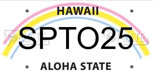 SPTO25 Hawaii License Plate